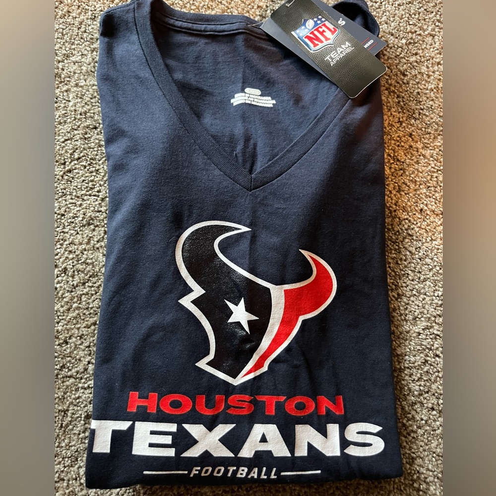 Houston Texans Women’s Large v-neck long sleeve T-shirt Fanatics NFL apparel